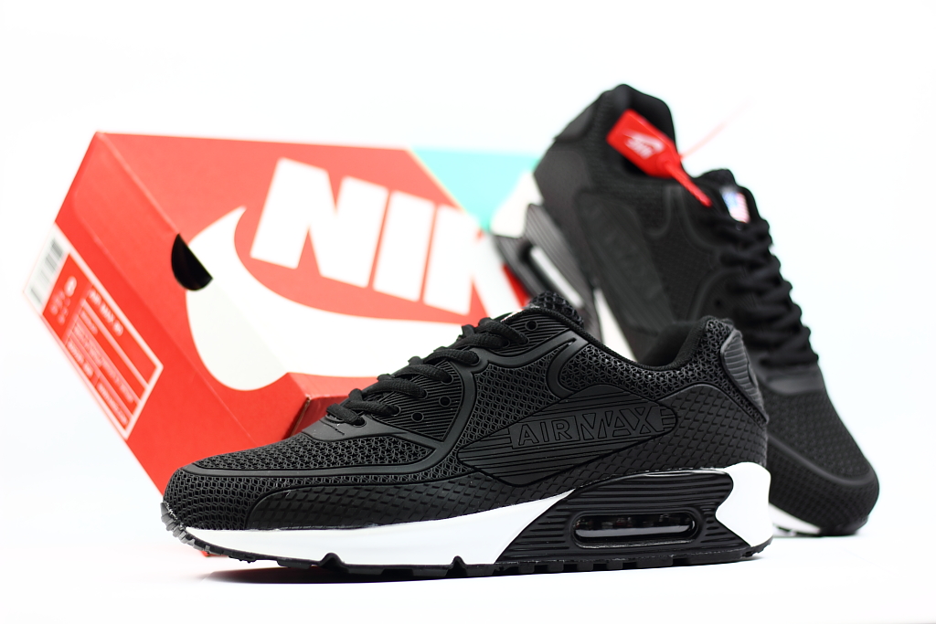 Men Nike Air Max 90 Nano Black White Shoes